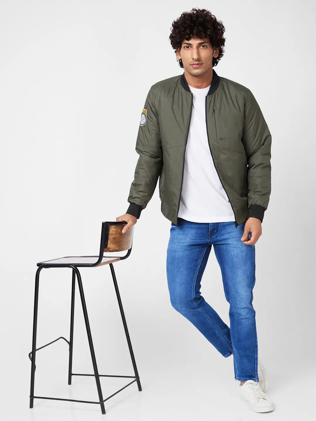 Buy Mens Puffer Reversible Jacket With Contrast Slip Patch On Reverse Side Online