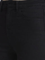 Spykar Women Raw Black Lycra Skinny Fit Regular Length Clean Look Jeans -(Adora)