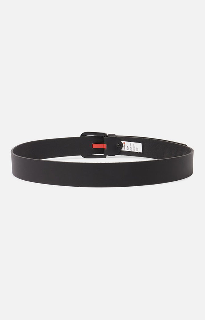 Spykar Men Black Genuine Leather Belt