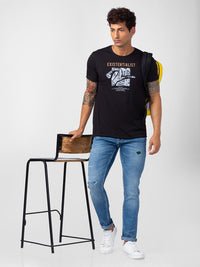 Spykar Men Mid Blue Cotton Slim Fit Narrow Length Jeans (Skinny)