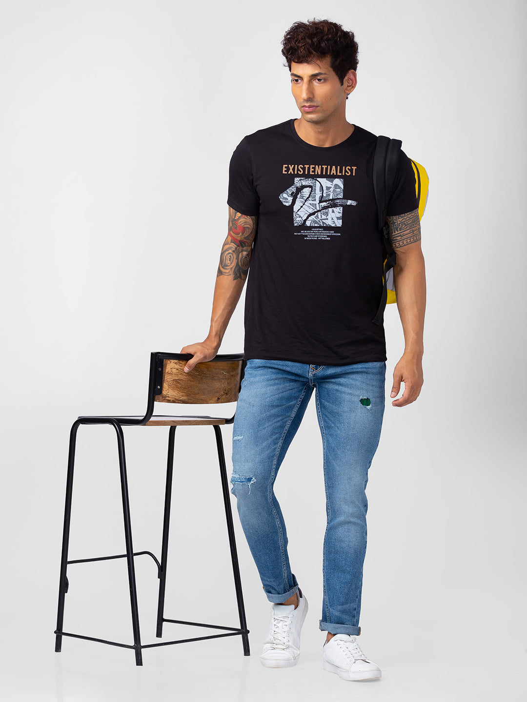 Spykar Men Mid Blue Cotton Slim Fit Narrow Length Jeans (Skinny)