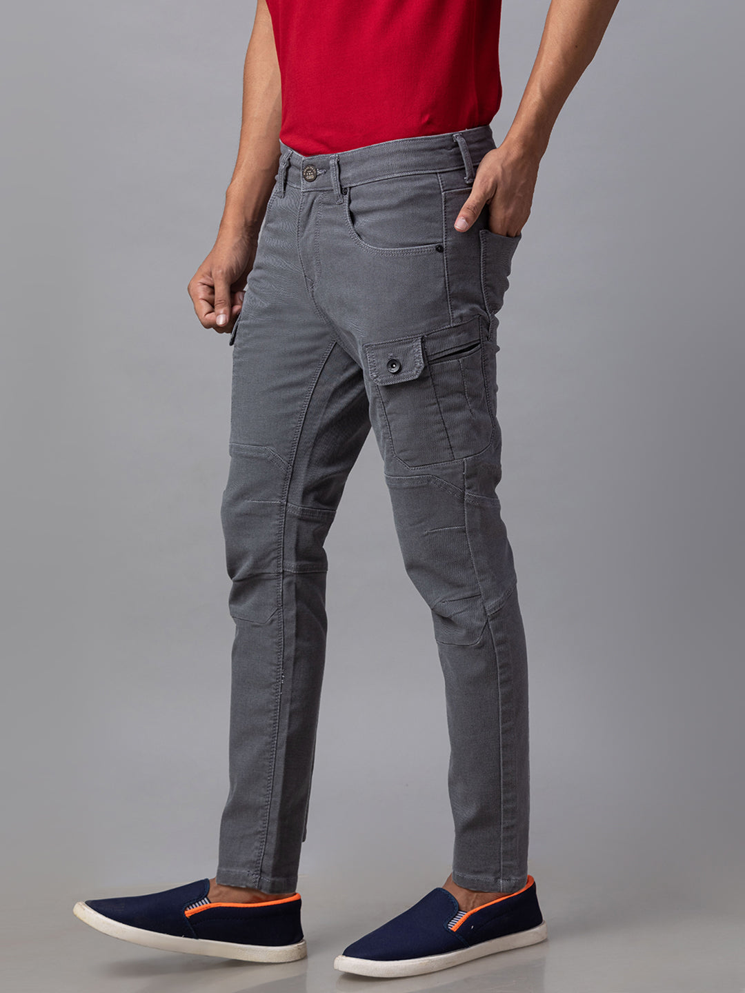 Spykar Men Grey Cotton Slim Fit Jeans (Slim)