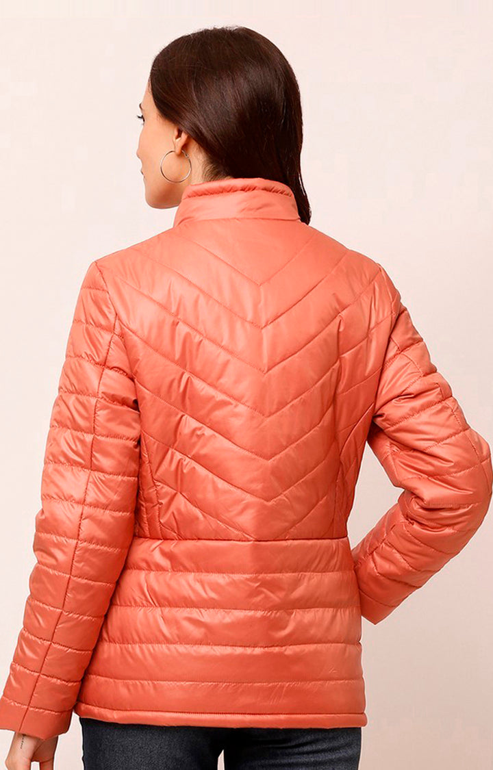 Spykar Women Orange Solid Front Open Jacket