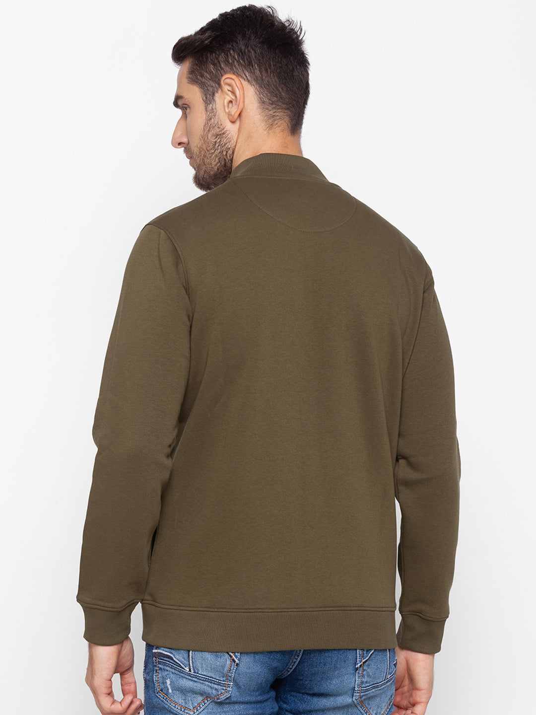 Spykar Green Cotton Sweatshirt For Men