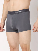 Underjeans By Spykar Men Premium Mid Grey Cotton Blend Regular Fit Trunk