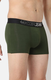 Underjeans By Spykar Men Premium Olive Cotton Blend Trunk