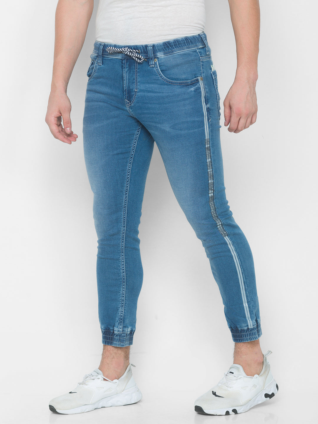 Spykar Men Mid Blue Solid Slim Mid-Rise Jeans (Kano)