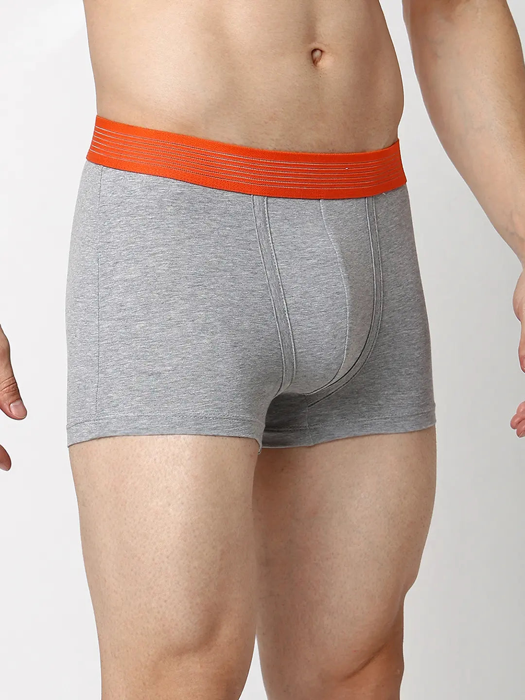 Underjeans By Spykar Men Premium Black & Grey Cotton Blend Regular Fit Trunk - Pack Of 2