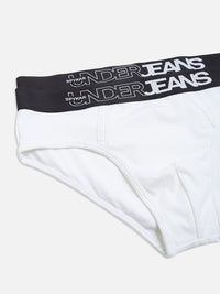 Underjeans By Spykar Men Premium White Brief Pack Of 2