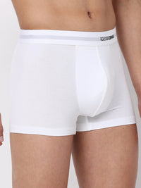 Men Premium Micromodal White Trunk - Underjeans By Spykar