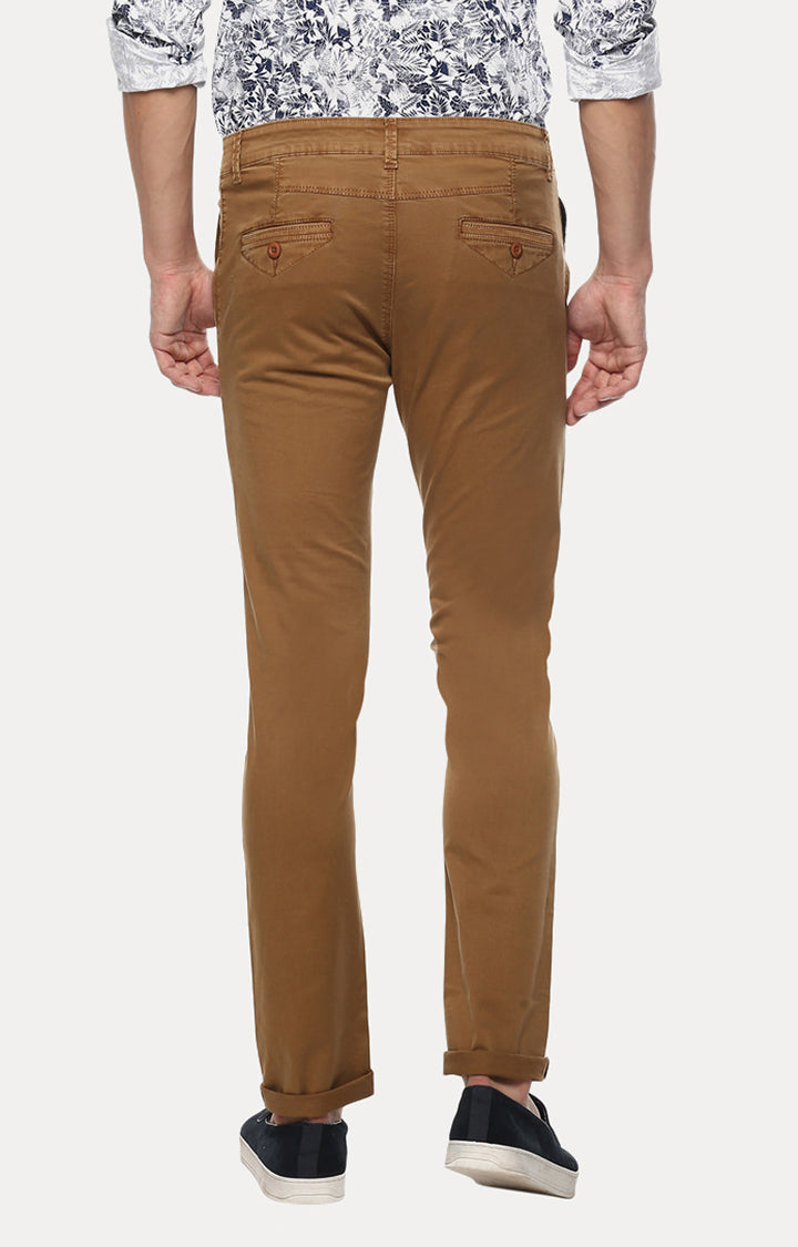 Spykar Men Brown Solid Slim Fit Chinos