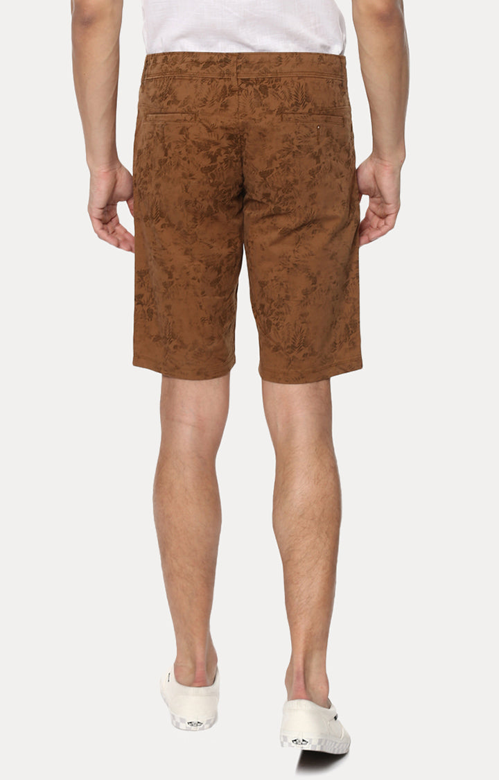 Spykar Men Brown Cotton Slim Fit Casual Shorts