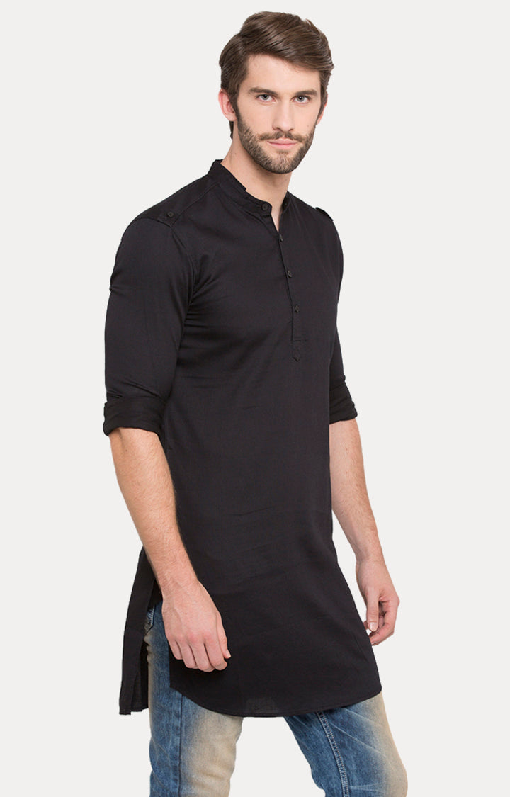 Spykar Men Black Solid Slim Fit Shirt