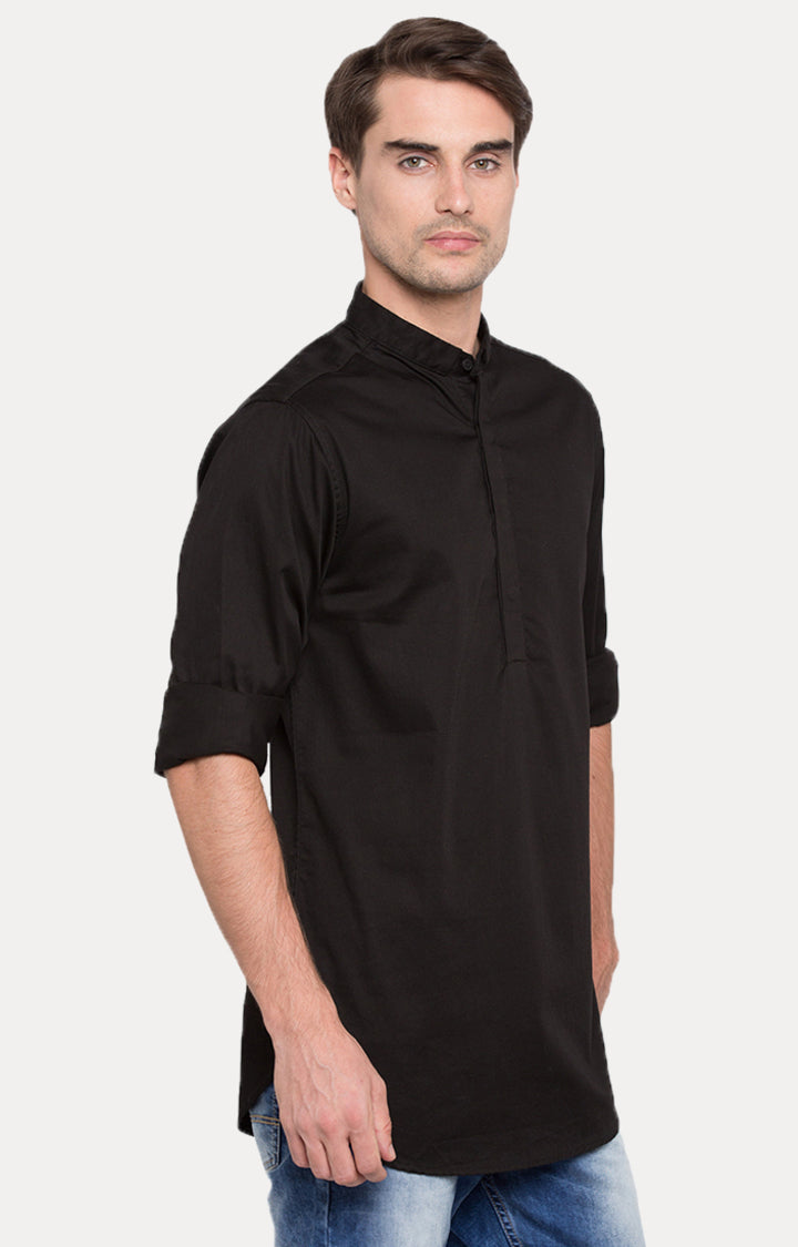 Spykar Men Black Solid Slim Fit T-Shirt