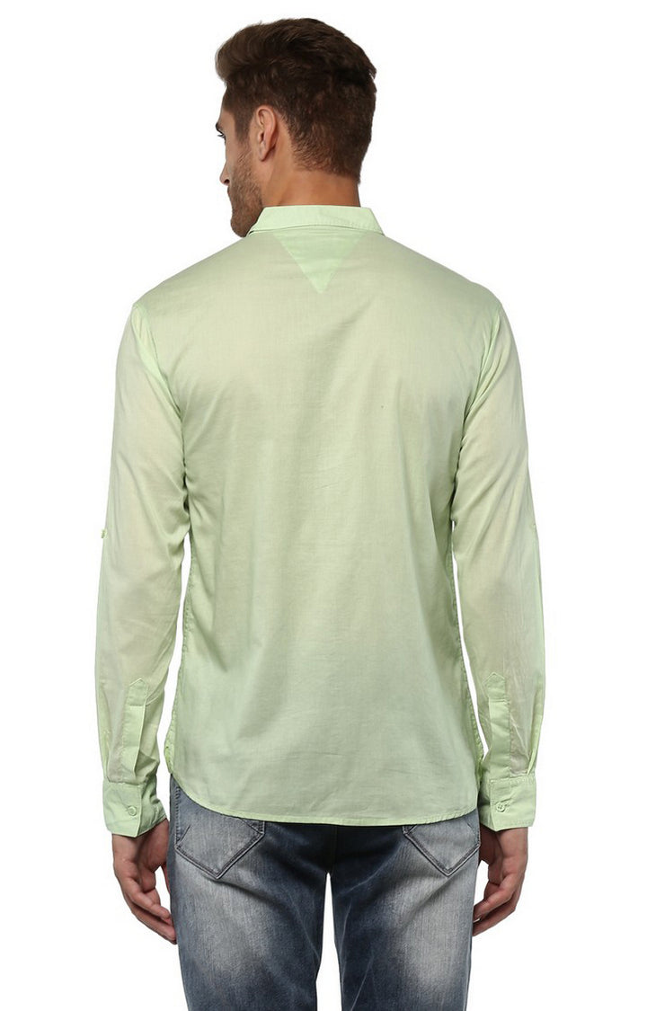 Spykar Men Green Solid Slim Fit Casual Shirt