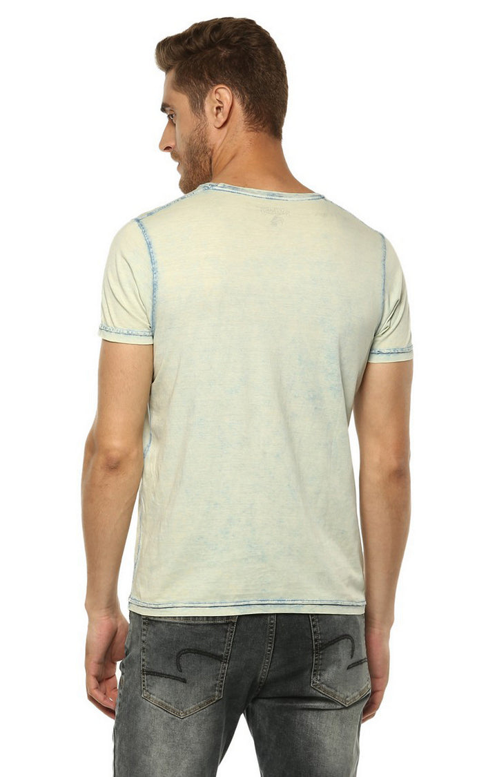 Spykar Men Blue Printed Slim Fit T-Shirt