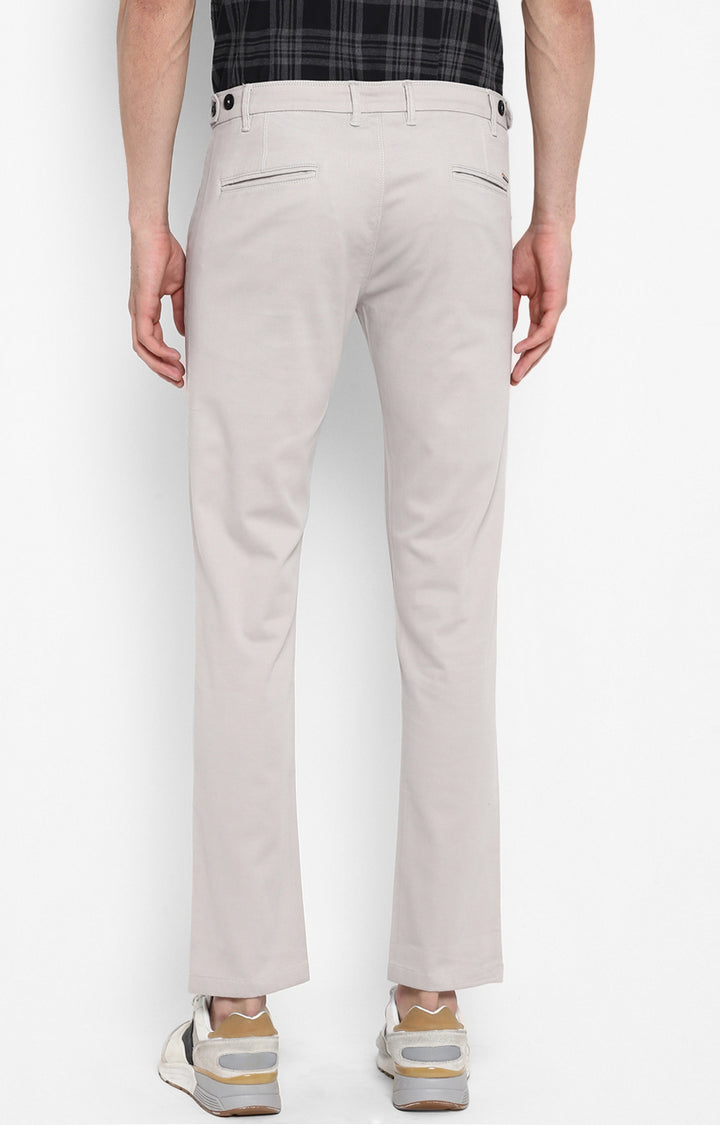 Spykar Silver Grey Cotton Men Trousers