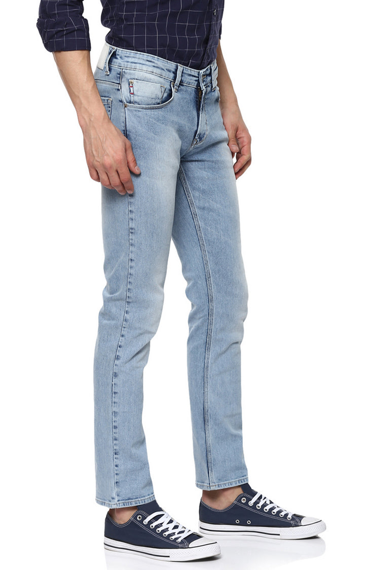 Spykar Men Blue Solid Regular Fit Jeans