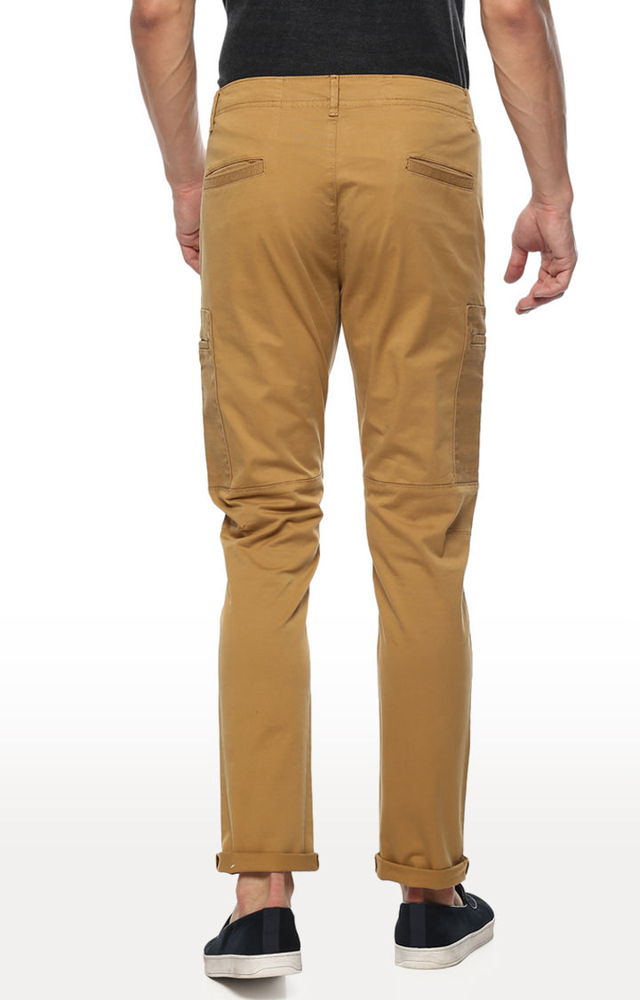 Spykar Men Green Cotton Slim Fit Casual Trousers