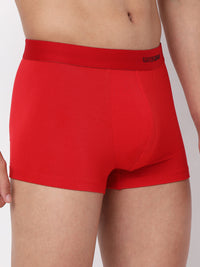 Men Premium Micromodal Red Trunk - Underjeans By Spykar