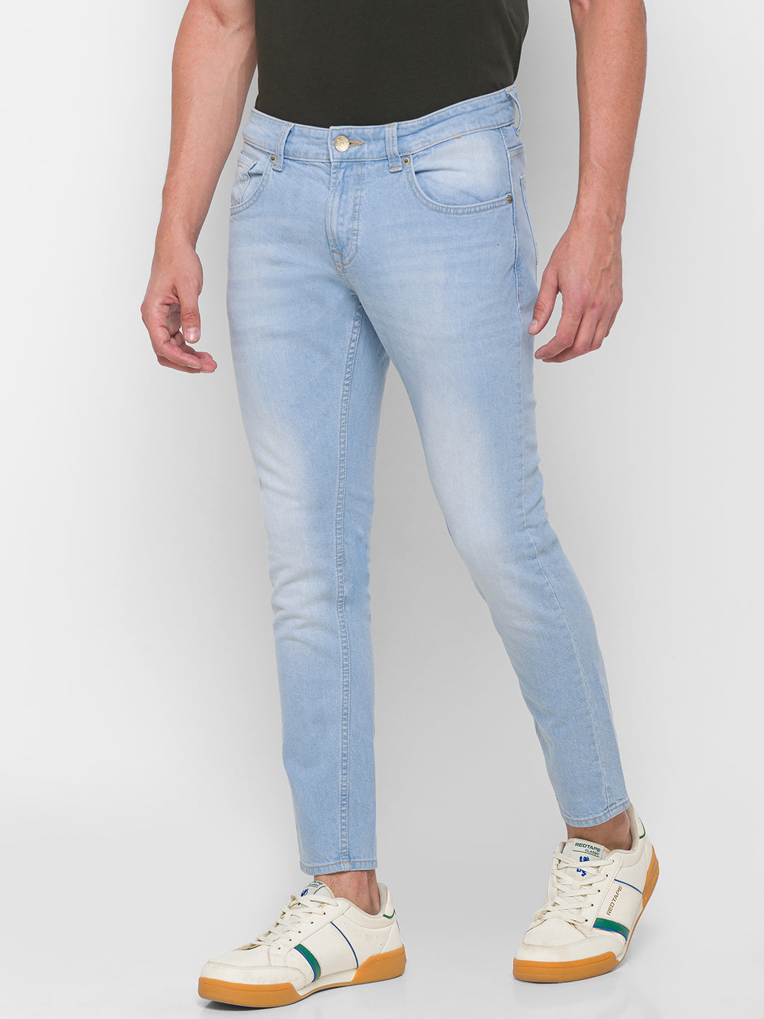 Spykar Men Blue Cotton Slim Fit Tapered Length Jeans (Kano)