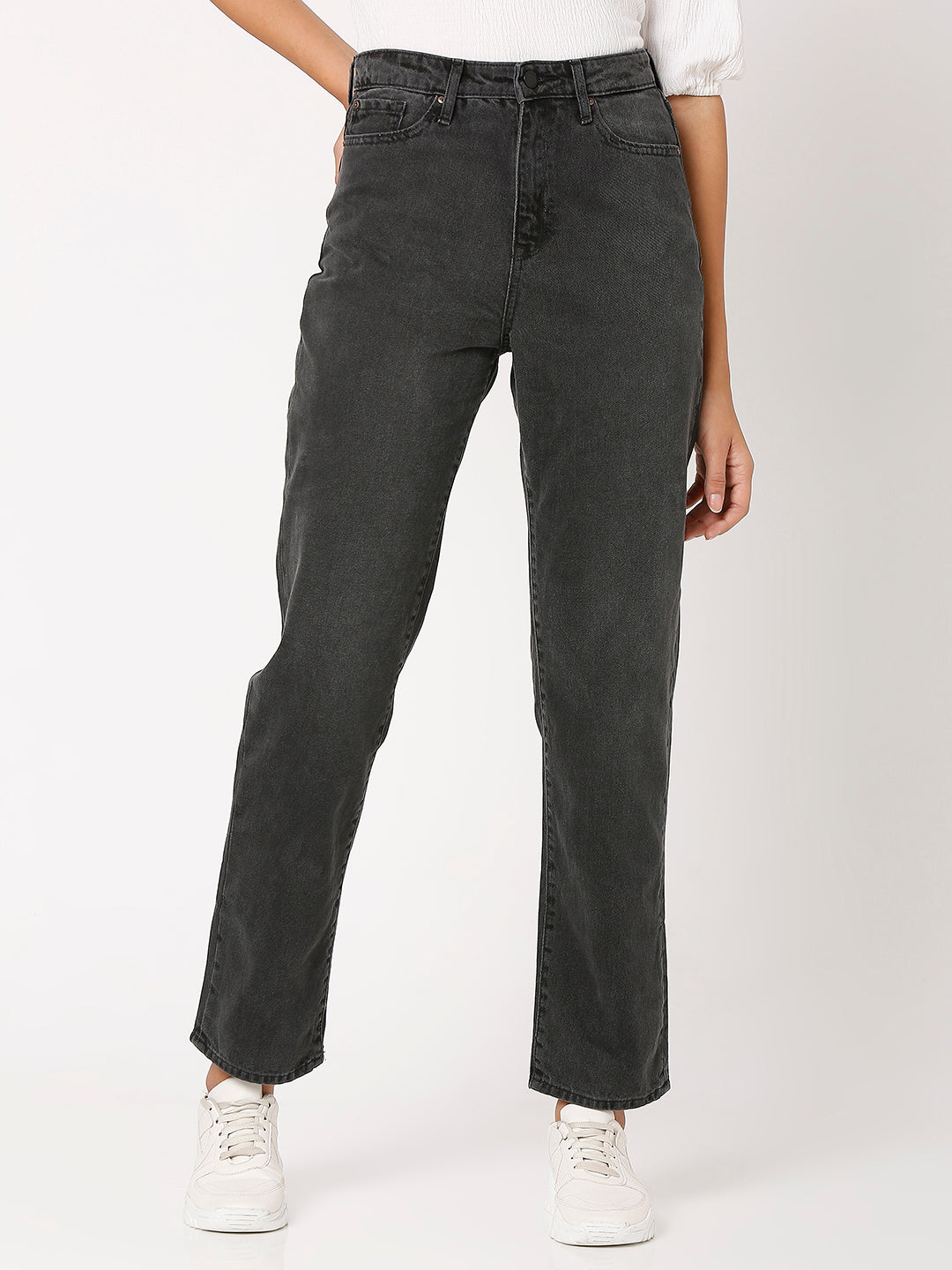 Spykar Black Straight Fit Regular Length Jeans For Women (Bella ...