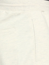 Men Premium Cotton Blend Ecrumelange Trackpant- Underjeans By Spykar