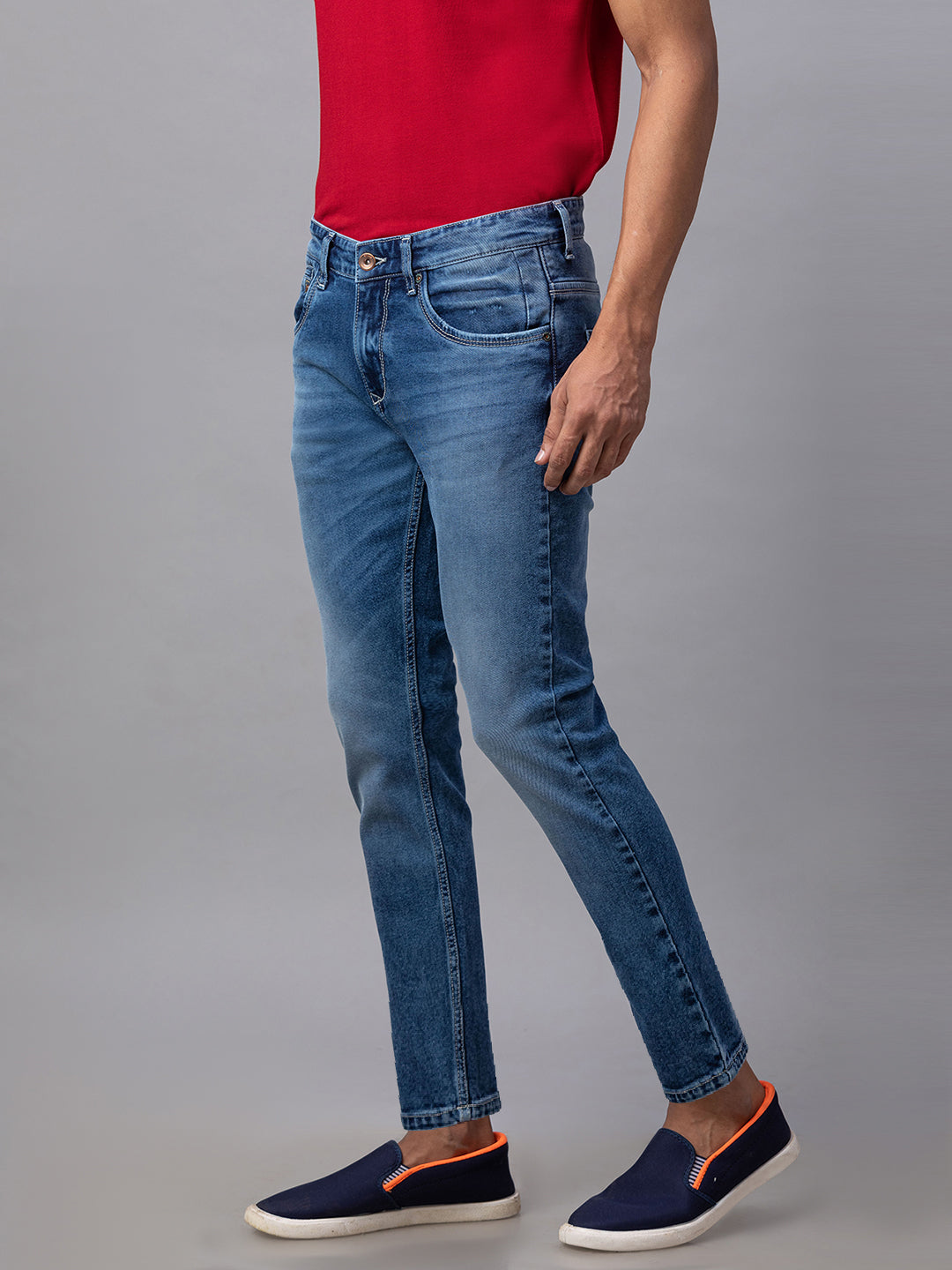 Spykar Men Blue Cotton Slim Fit Tapered Length Jeans (Kano)