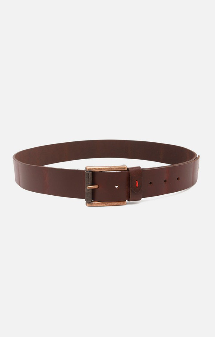 Spykar Men Wine Genuine Leather Belt