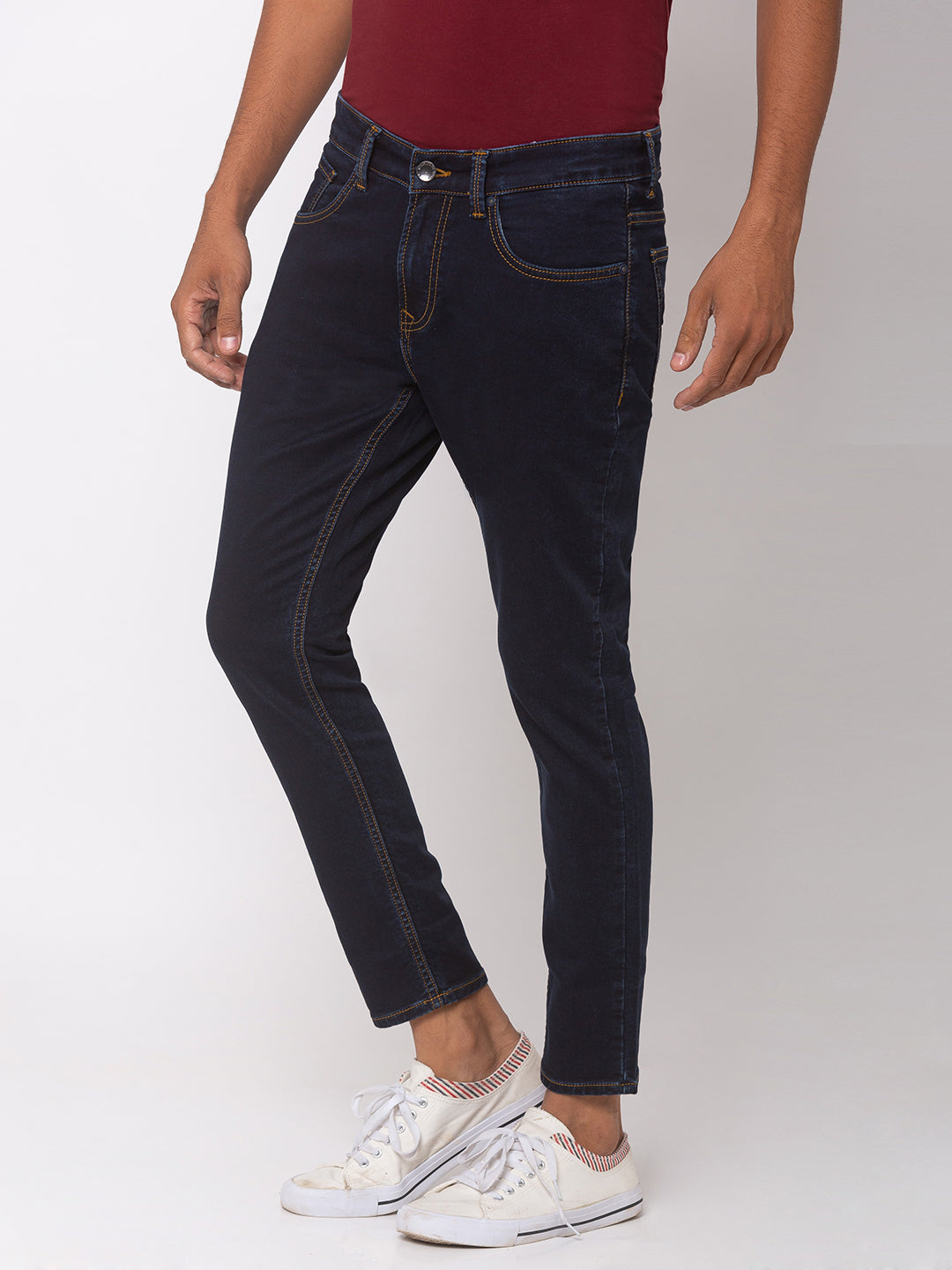 Spykar Men Blue Cotton Slim Fit Tapered Length Jeans (Kano)