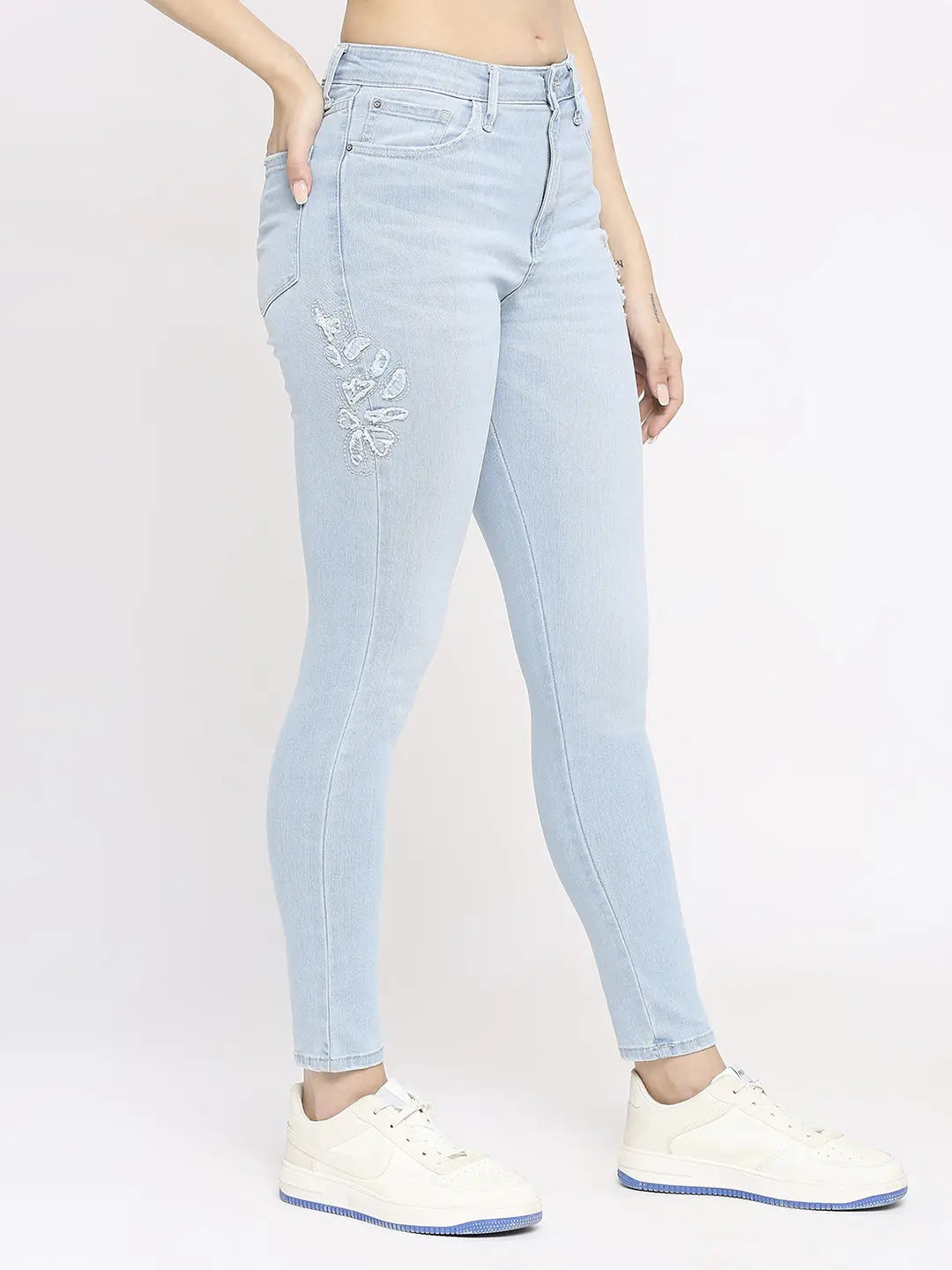 Spykar Women Light Blue Lycra Super Skinny - Clean Look High Rise Jeans-(Alexa)