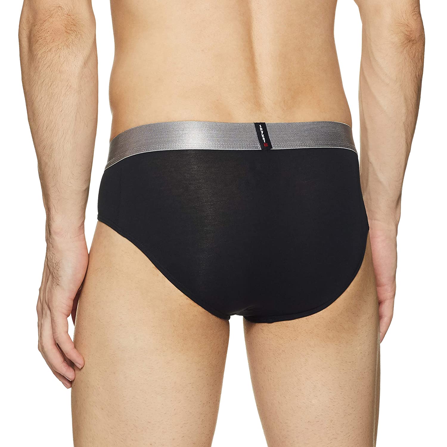 Underjeans By Spykar Black Solid Briefs For Men