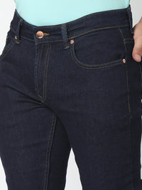 Spykar Raw Blue Cotton Regular Fit Narrow Length Jeans For Men (Rover)