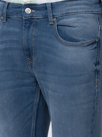 Spykar Men Mid Blue Cotton Slim Fit Tapered Length Jeans (Kano)