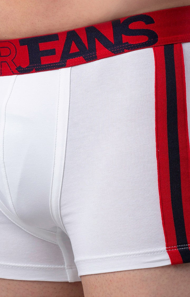 Underjeans By Spykar Men White Solid Trunks