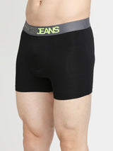 Men Premium Dull Purple & Black Cotton Blend Trunk - Pack Of 2- Underjeans By Spykar