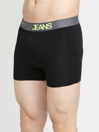 Men Premium Dull Purple & Black Cotton Blend Trunk - Pack Of 2- Underjeans By Spykar