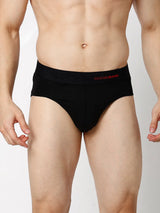 Underjeans By Spykar Men Premium Black & Olive Cotton Blend Regular Fit Brief - Pack Of 2