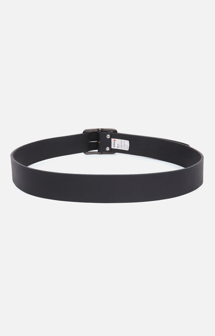 Spykar Black Genuine Leather Belt