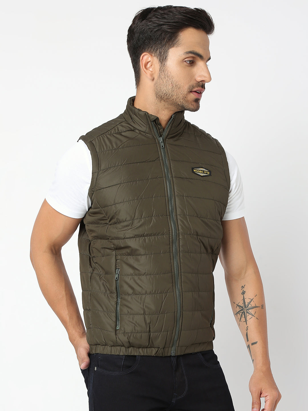 Spykar Men Forest Green Nylon Regular Fit Jacket