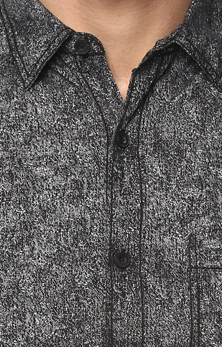 Spykar Men Black Printed Slim Fit Casual Shirt