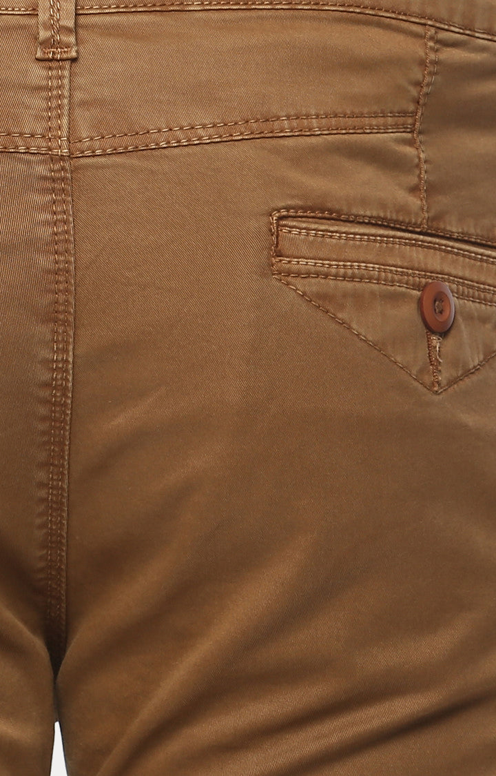 Spykar Men Brown Solid Slim Fit Chinos