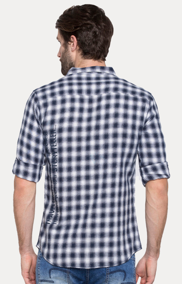 Spykar Men Blue Cotton Casual Shirt