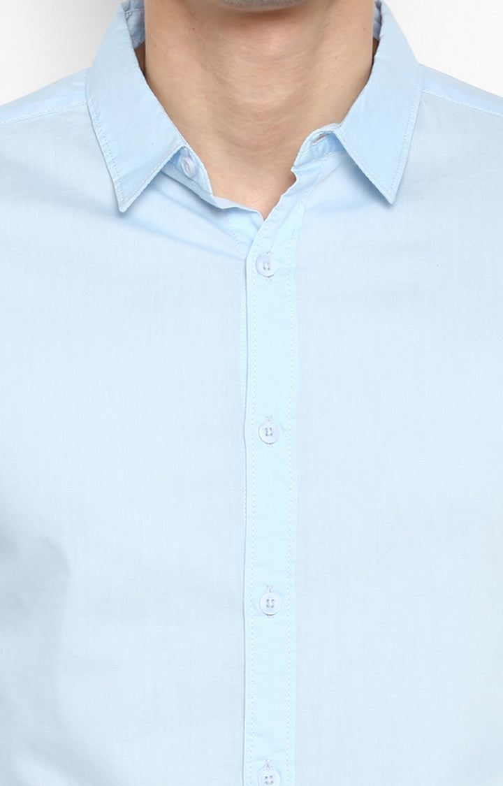 Spykar Men Blue Cotton Casual Shirt