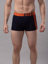 Men Premium Navy-Orange Cotton Blend Trunk- Underjeans By Spykar