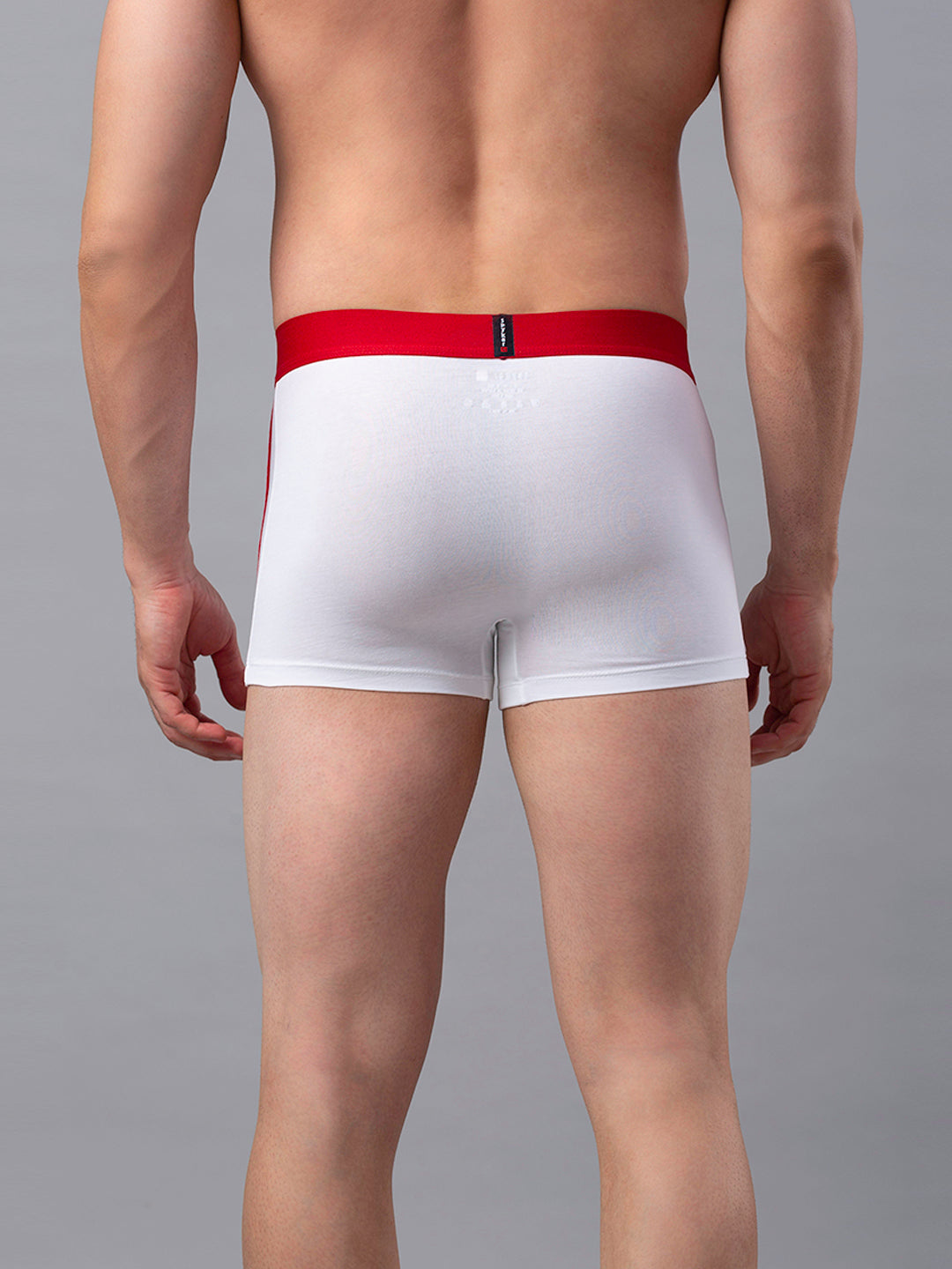 Men Premium Cotton Blend White-Red Trunk - (Pack of 2)- UnderJeans by Spykar