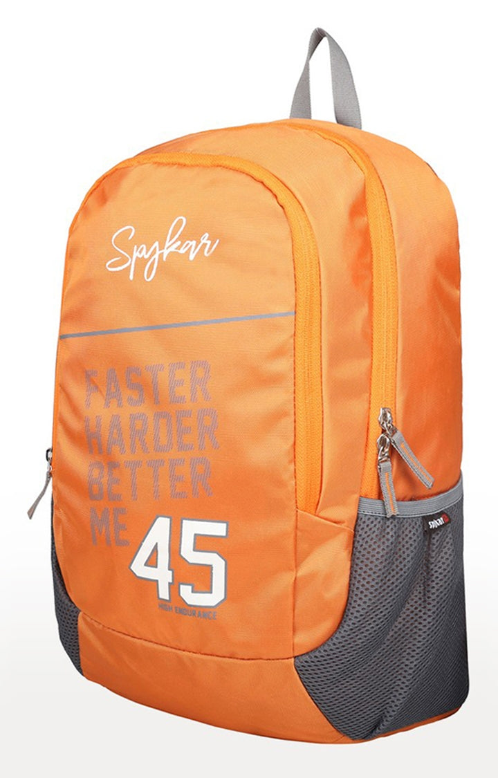 Spykar Orange Printed Backpack