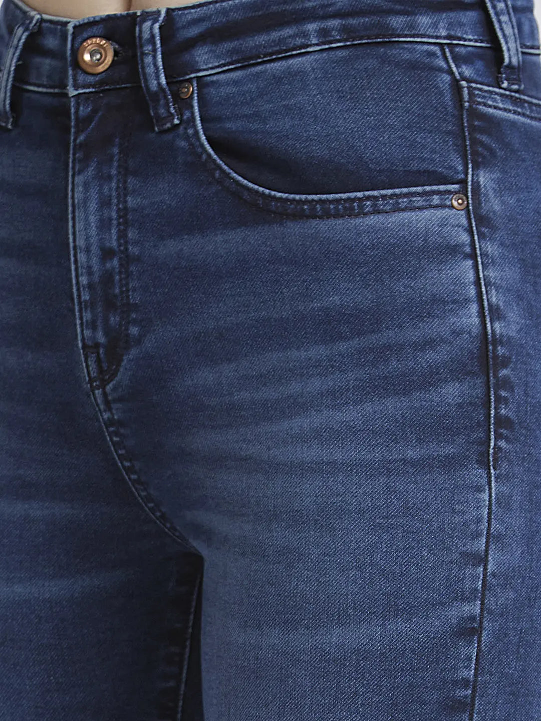 Spykar Women Mid Blue Lycra Super Skinny Fit Ankle Length Clean Look Jeans -(Alexa)