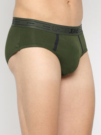 Underjeans By Spykar Men Premium Olive Cotton Blend Brief