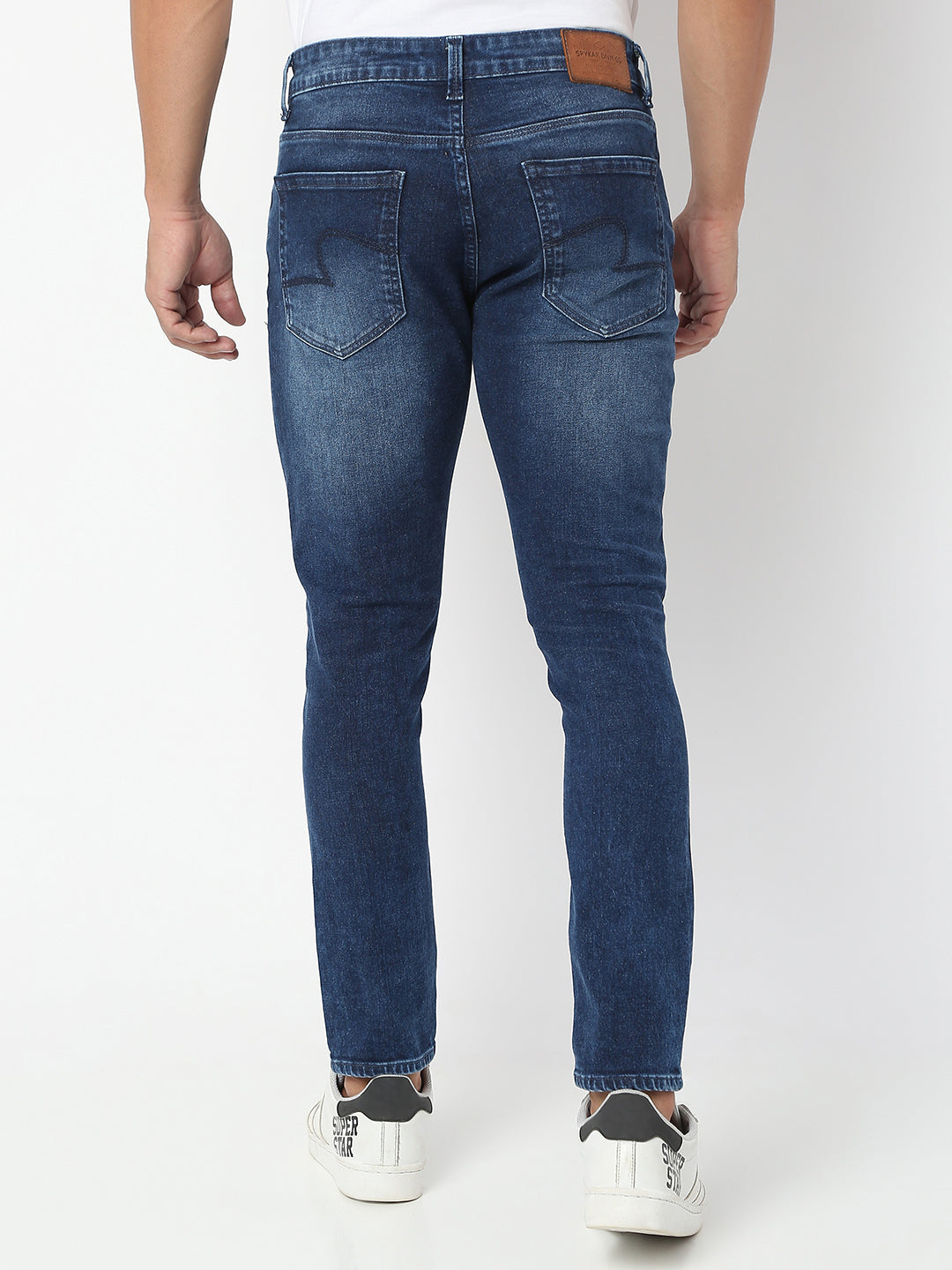 Spykar Men Dark Blue Cotton Slim Fit Tapered Length Jeans (Kano)